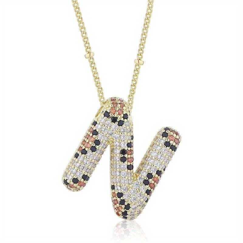 Dainty Paved Initial Letter Necklace