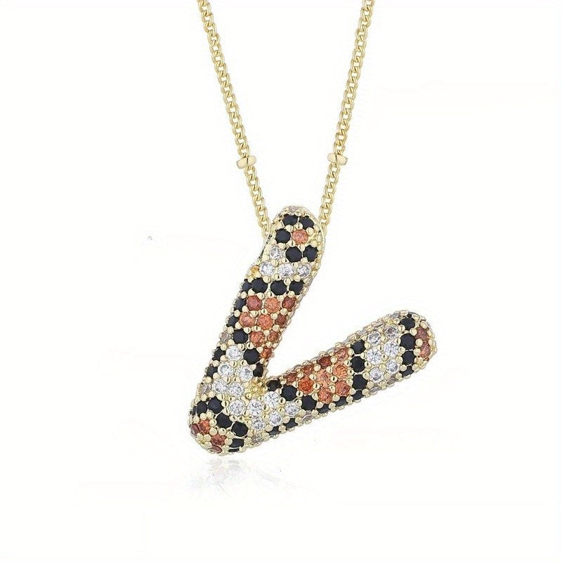 Dainty Paved Initial Letter Necklace