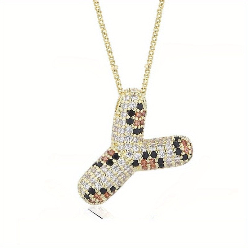 Dainty Paved Initial Letter Necklace