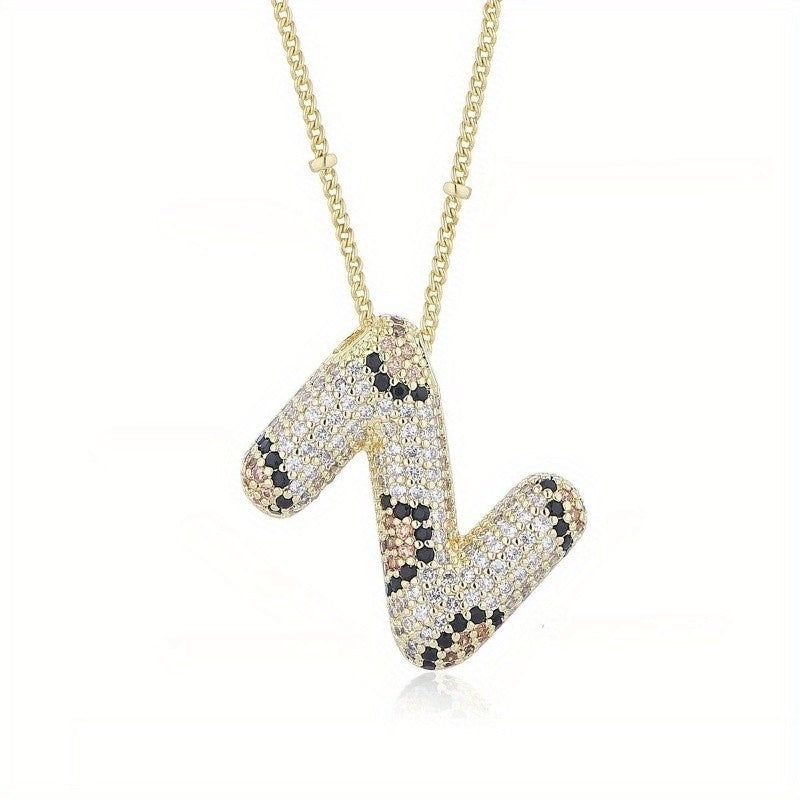 Dainty Paved Initial Letter Necklace