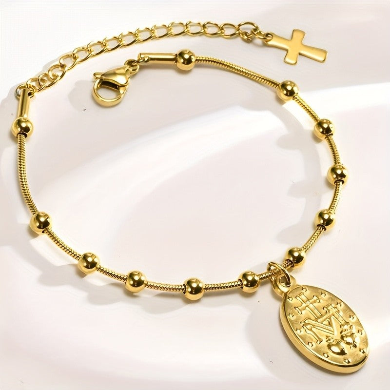 18k Vintage Religious Charm Bracelet