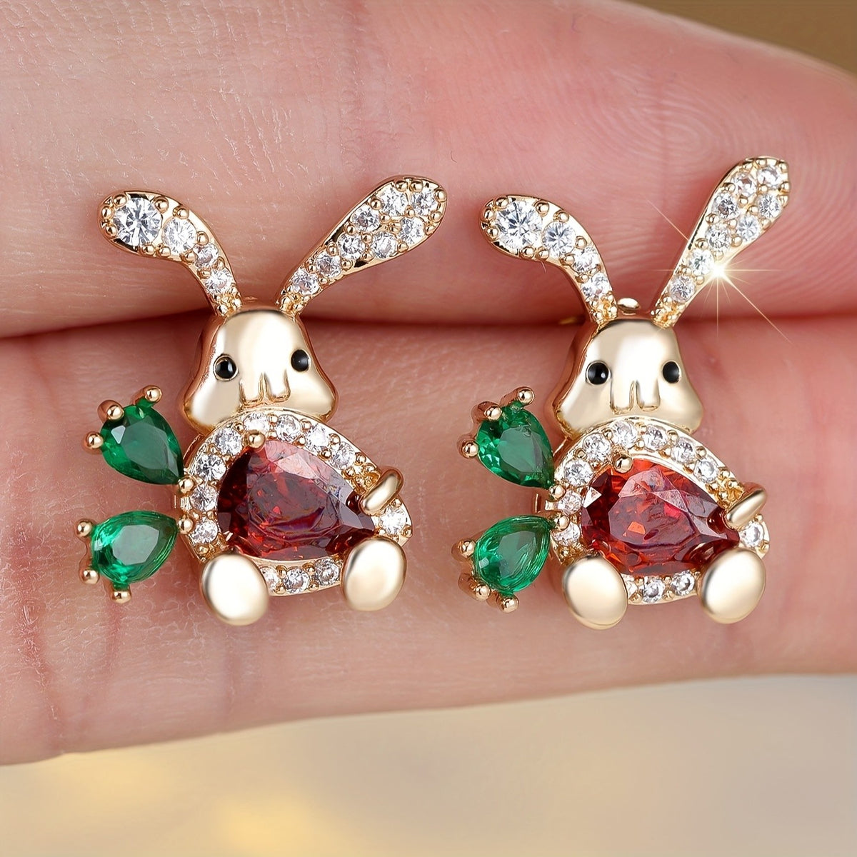 Classy Rabbit Zircon Stud Earrings