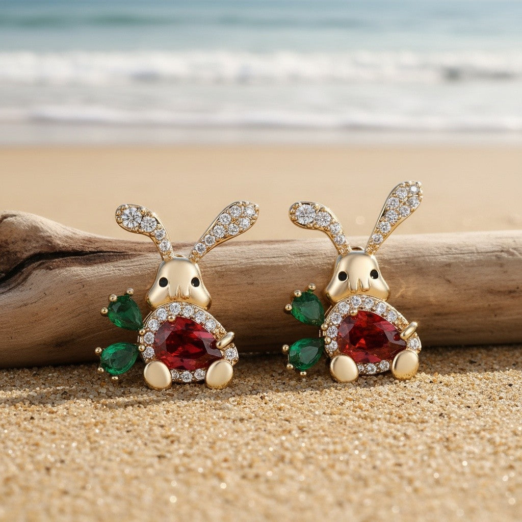 Classy Rabbit Zircon Stud Earrings