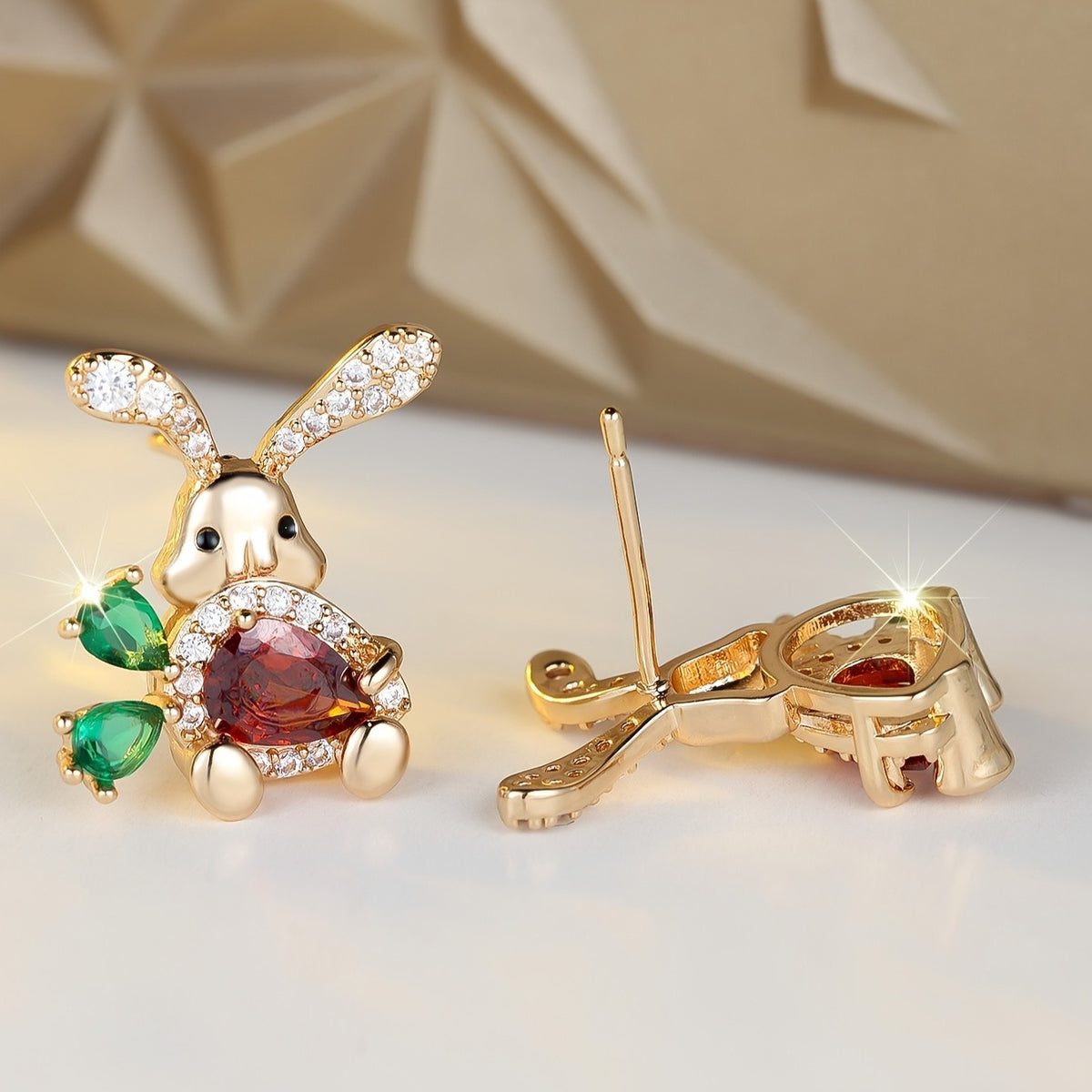 Classy Rabbit Zircon Stud Earrings