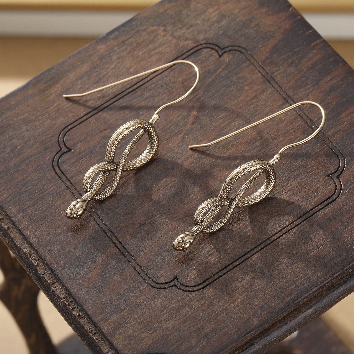 Vintage Inspired Entwined Snake Drop Earrings