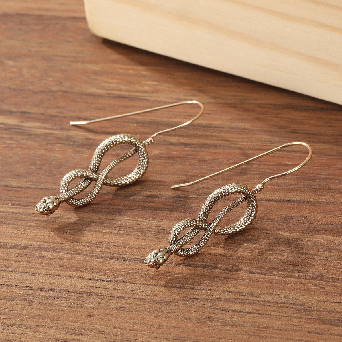 Vintage Inspired Entwined Snake Drop Earrings