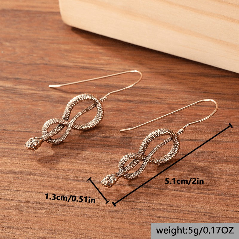 Vintage Inspired Entwined Snake Drop Earrings