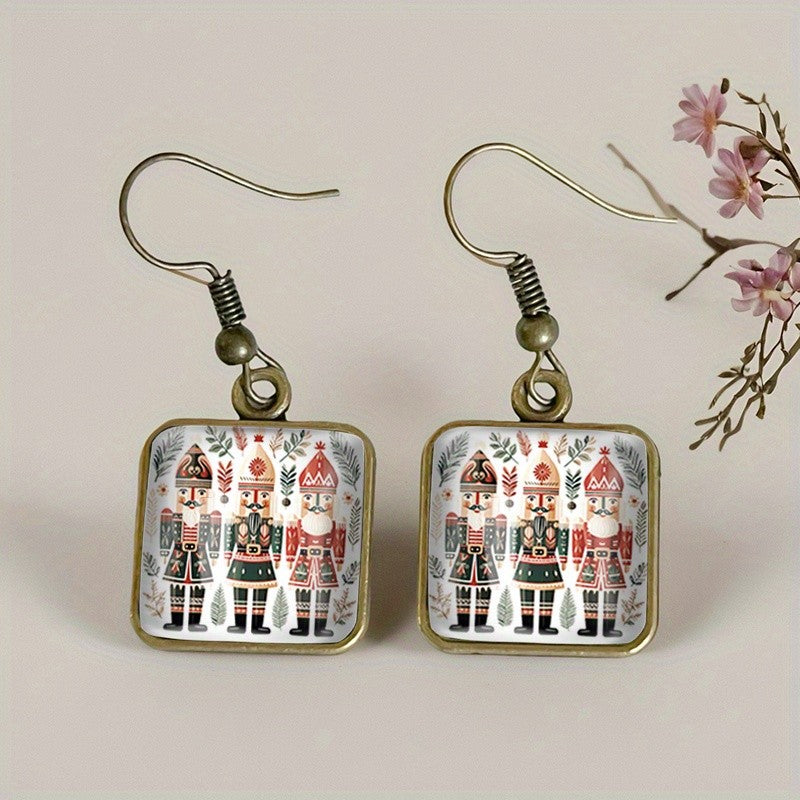 Vintage Nutcracker Square Earrings