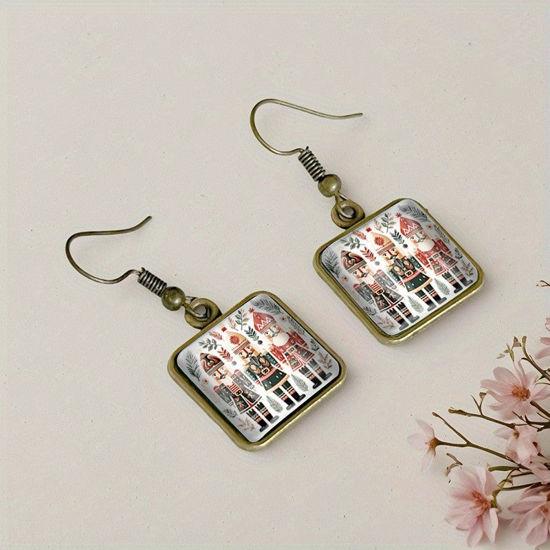 Vintage Nutcracker Square Earrings