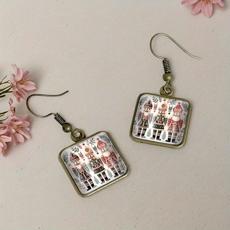 Vintage Nutcracker Square Earrings