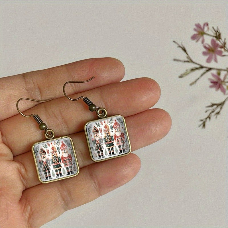 Vintage Nutcracker Square Earrings