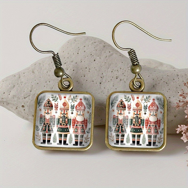 Vintage Nutcracker Square Earrings