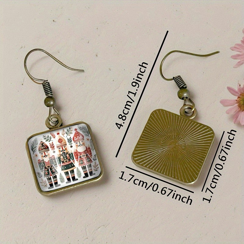 Vintage Nutcracker Square Earrings