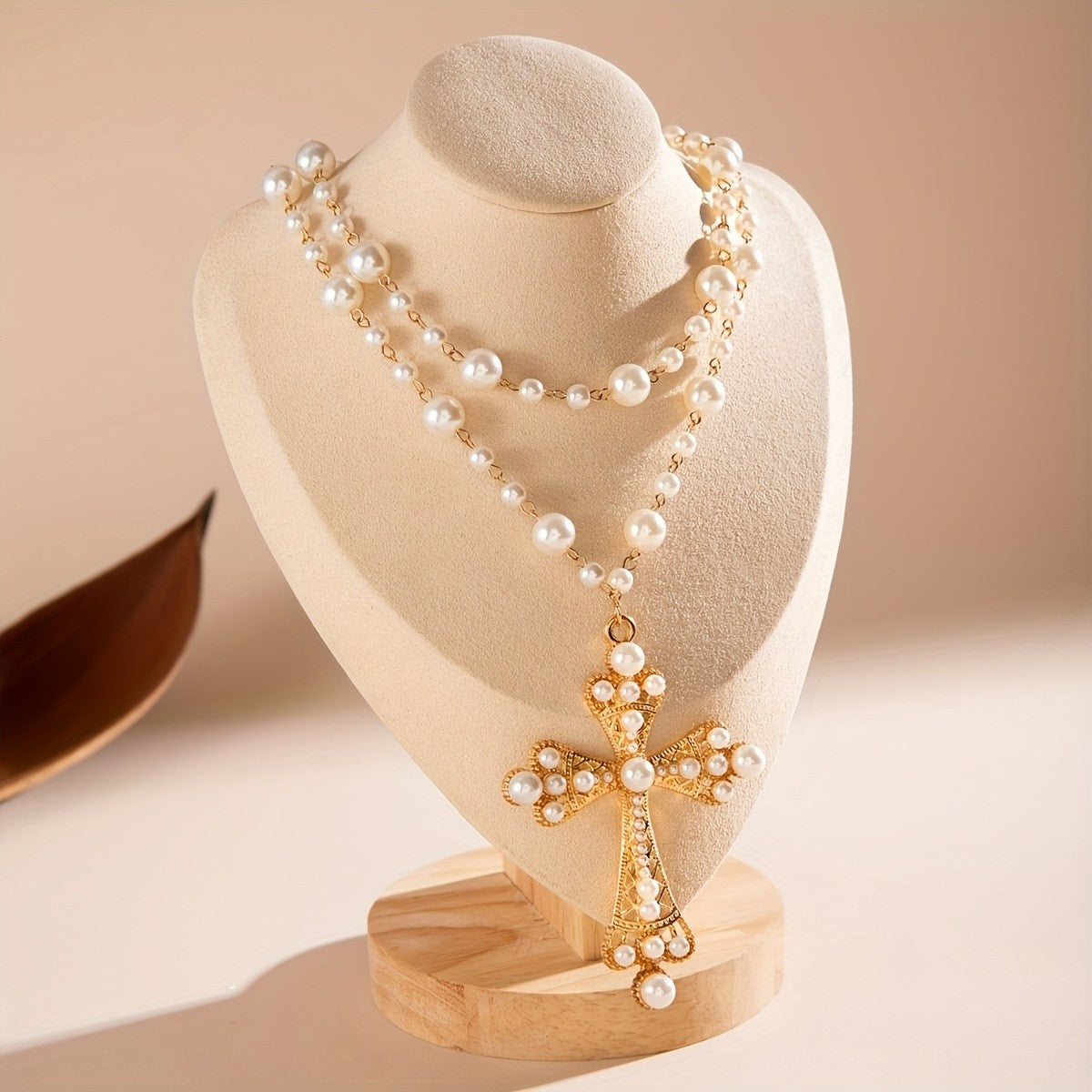 Classy Multi-Strand Beaded Faith Pendant