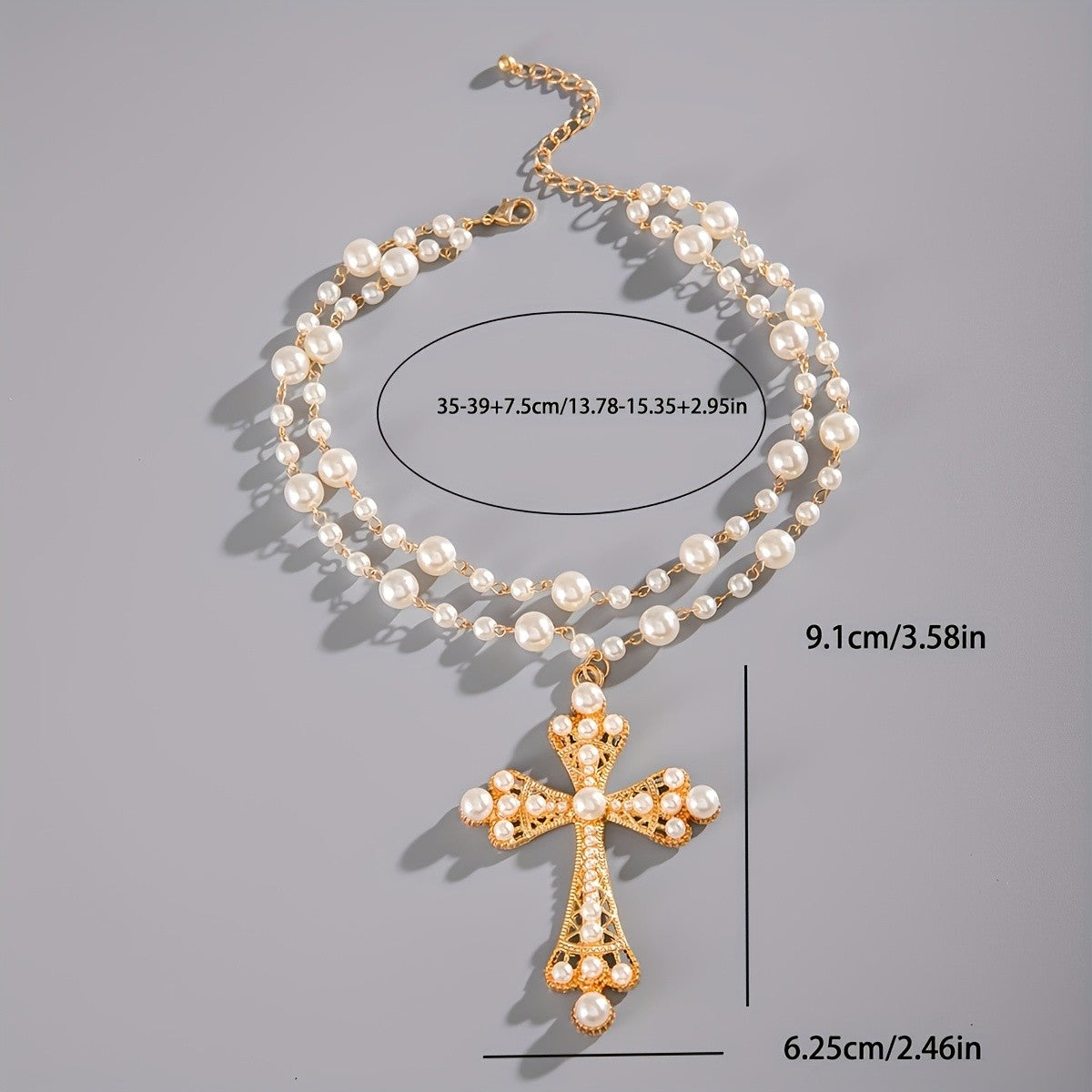 Classy Multi-Strand Beaded Faith Pendant
