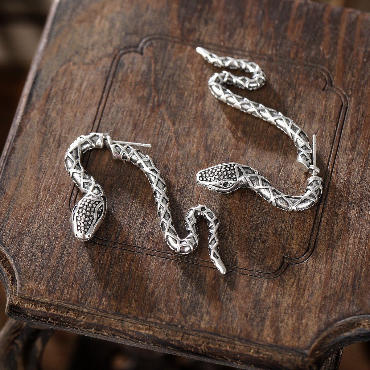Boho Vintage Serpent Drop Earrings