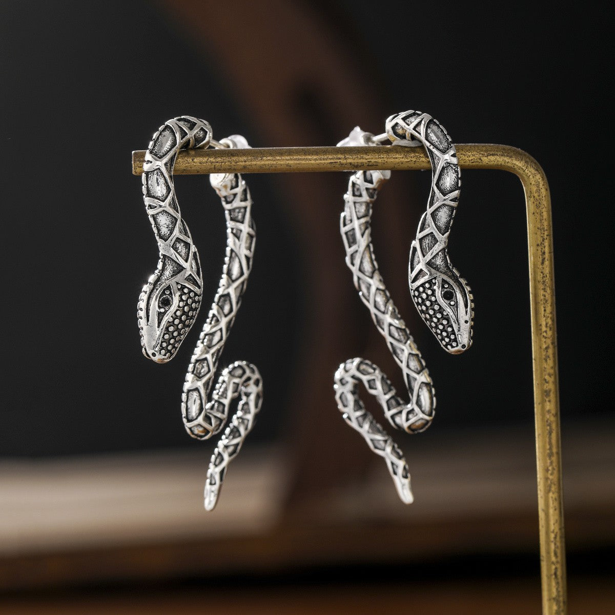 Boho Vintage Serpent Drop Earrings