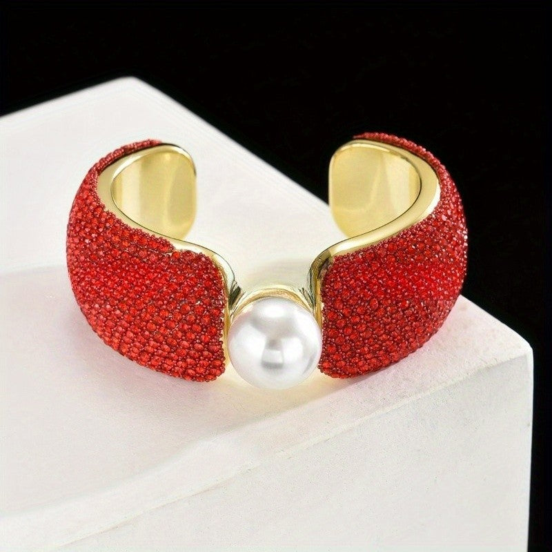 Classy Pink Pave Square Bracelet