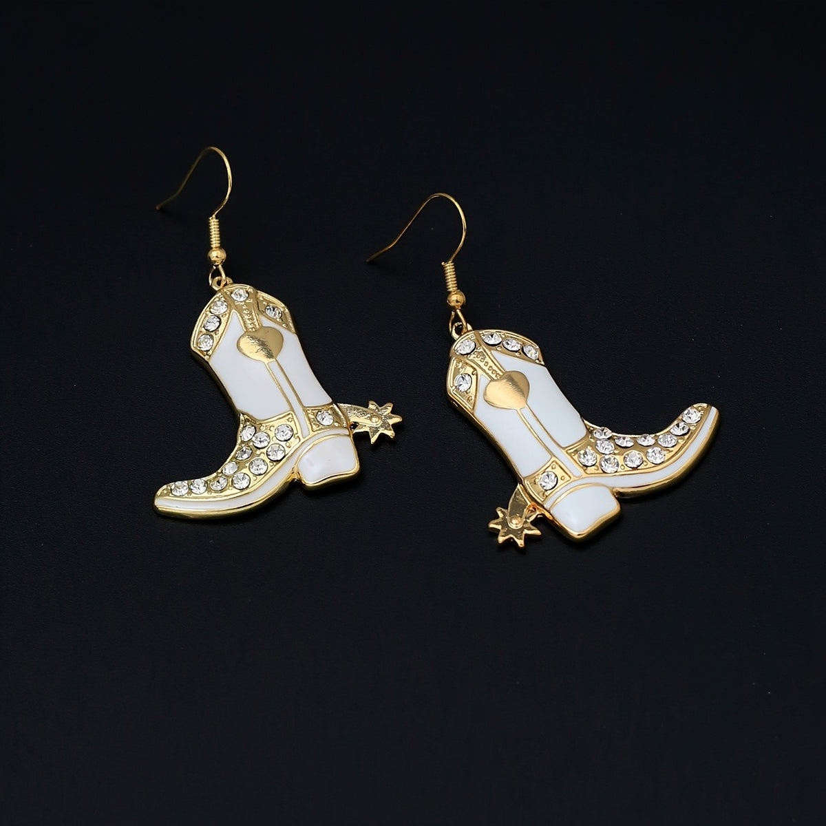 Classy Rhinestone Cowboy Boot Earrings