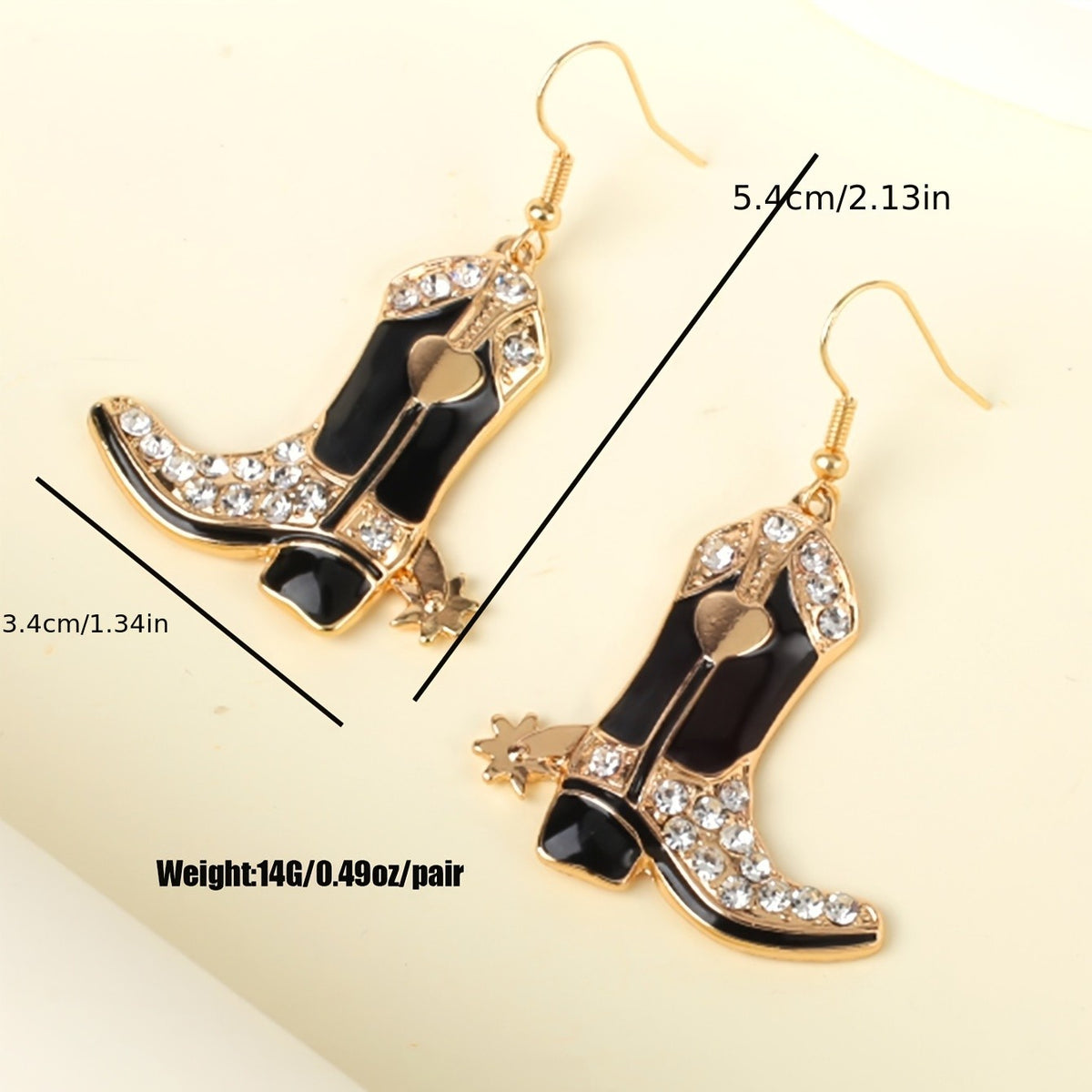 Classy Rhinestone Cowboy Boot Earrings