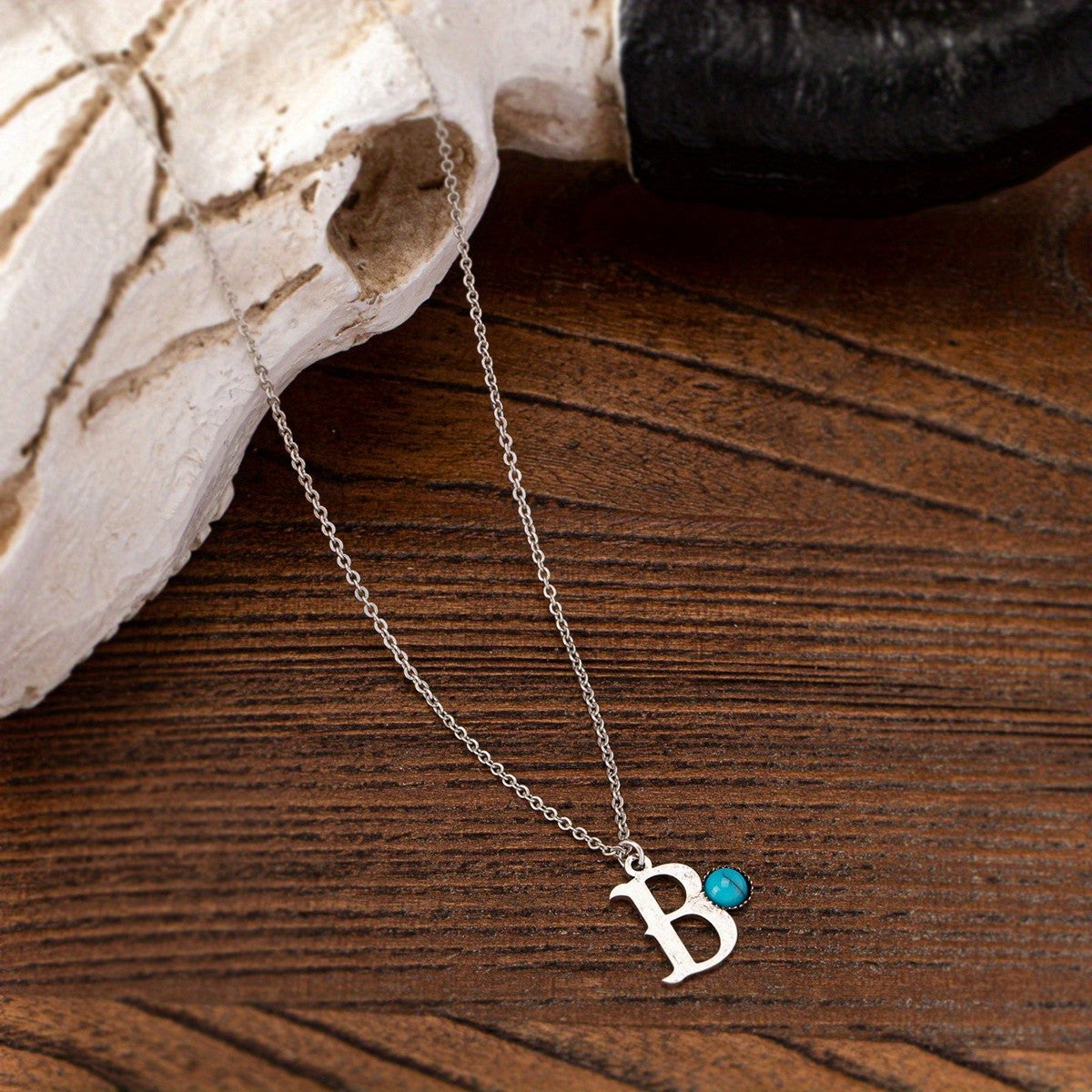 Boho Turquoise Initial Necklace