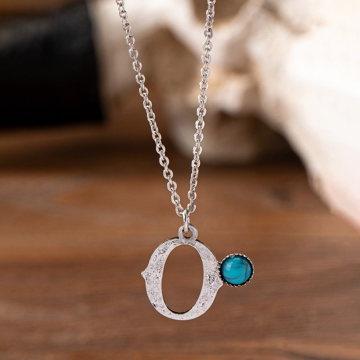 Boho Turquoise Initial Necklace