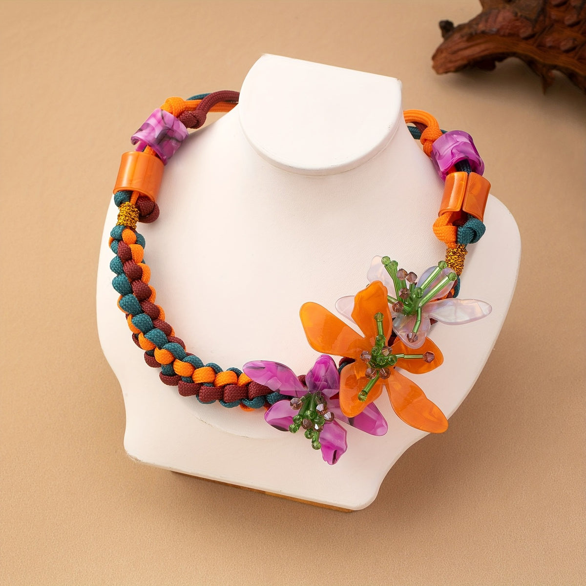 Boho Colorful Floral Choker Necklace
