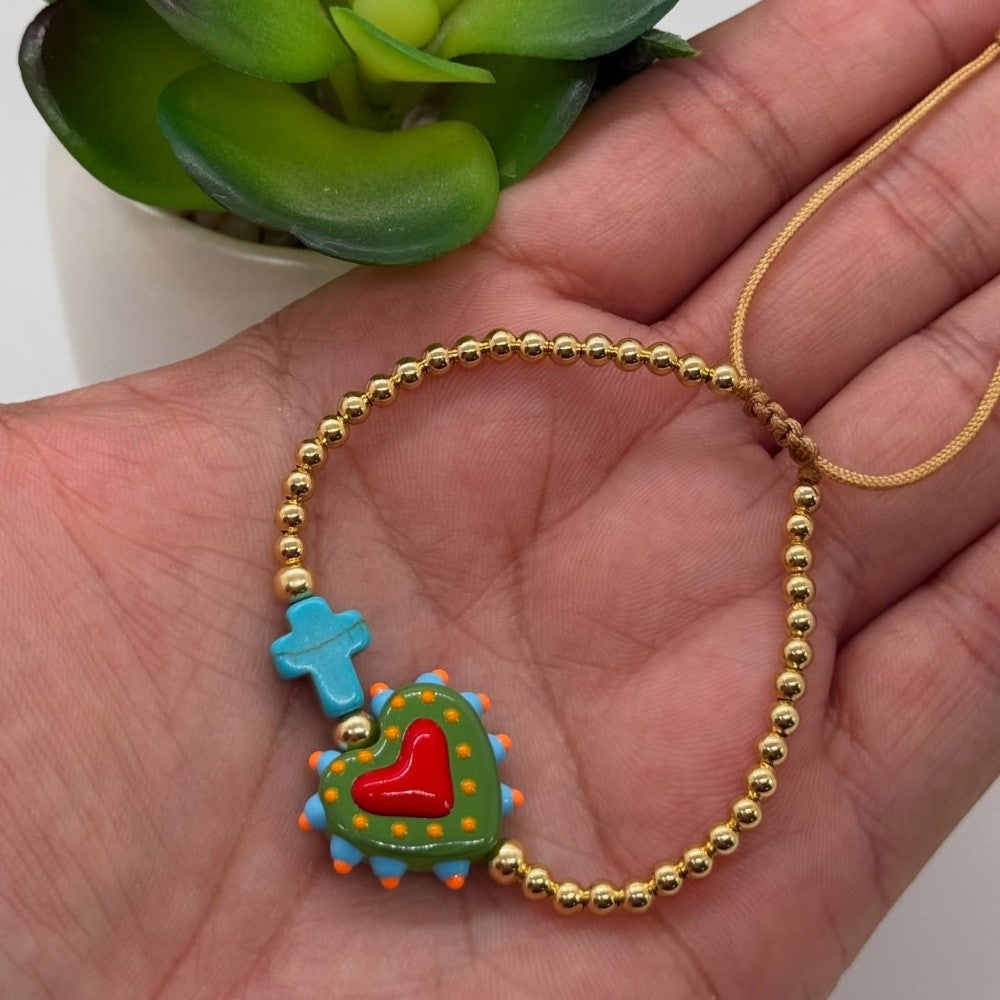 Colorful Polka Dot Heart Bracelet