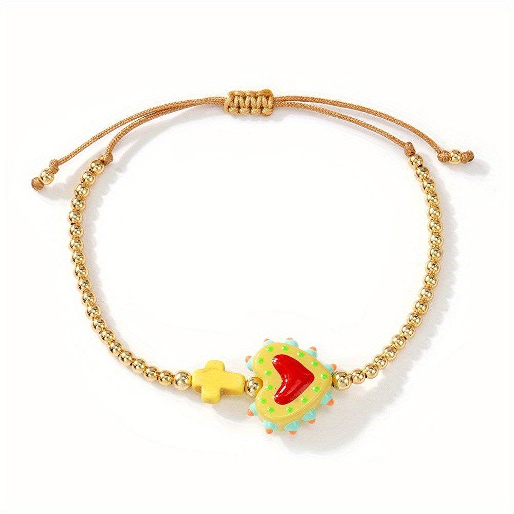 Colorful Polka Dot Heart Bracelet
