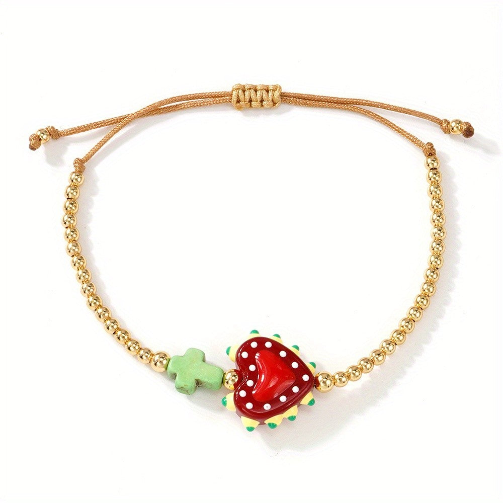 Colorful Polka Dot Heart Bracelet