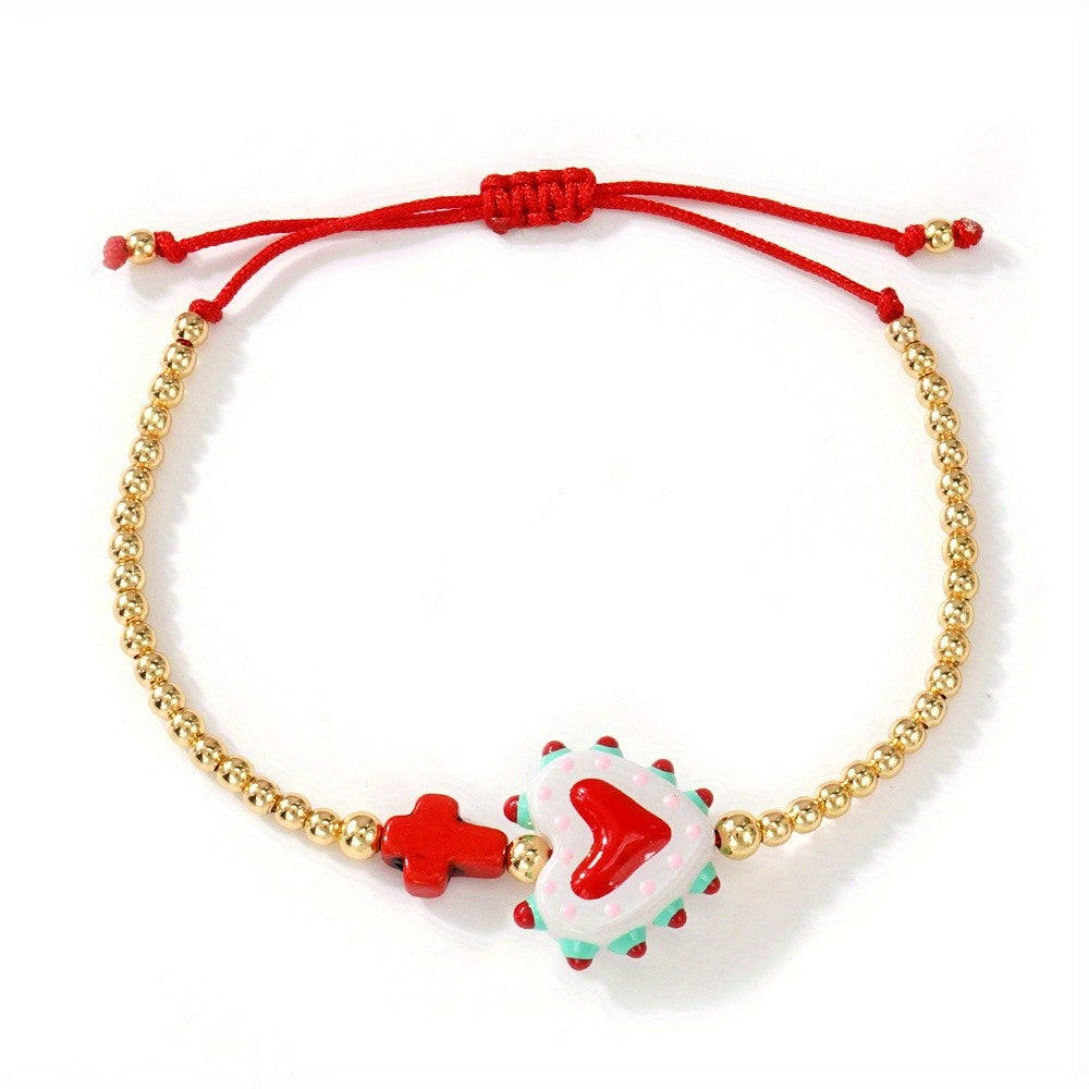 Colorful Polka Dot Heart Bracelet