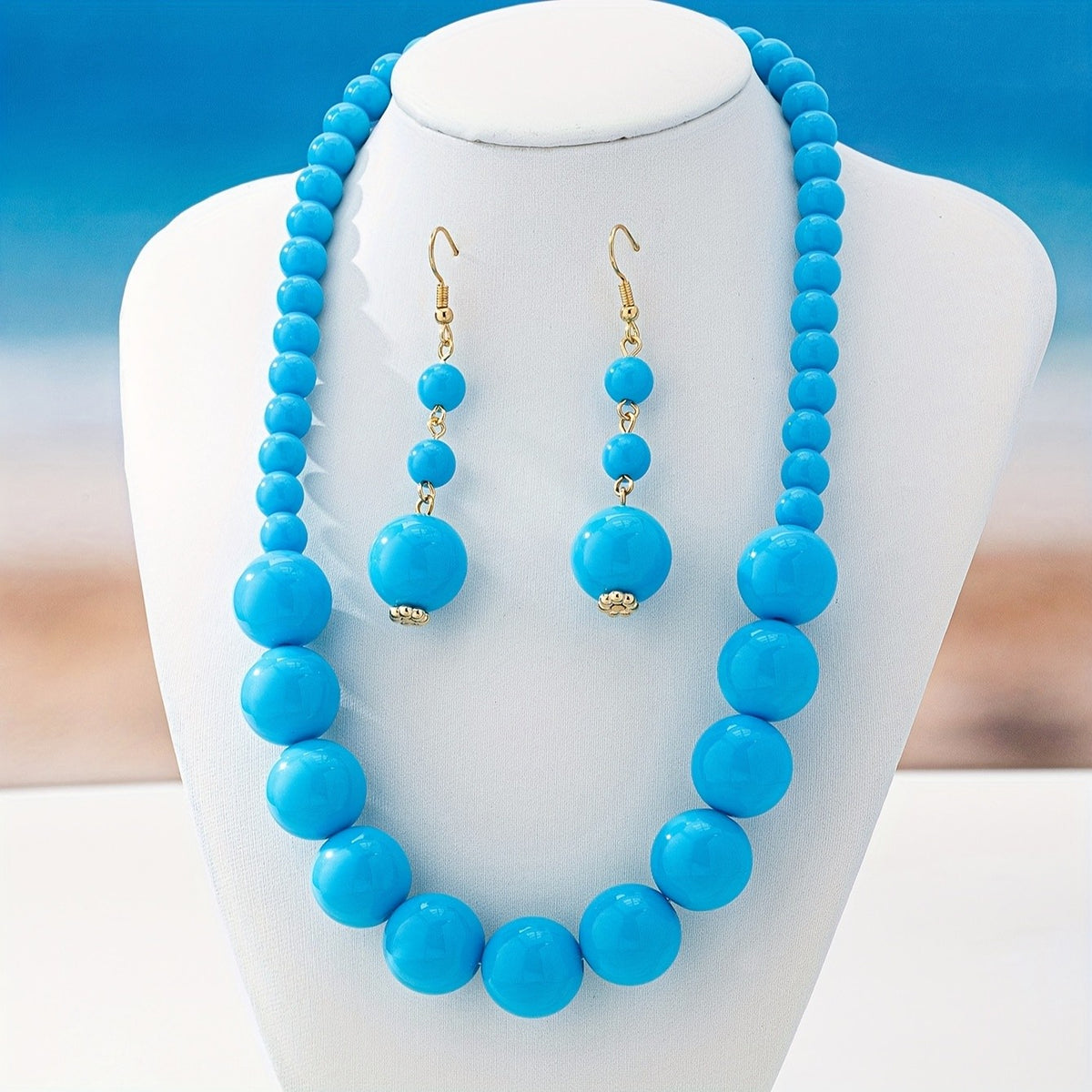 Boho Lavender Bead Necklace & Earring Set