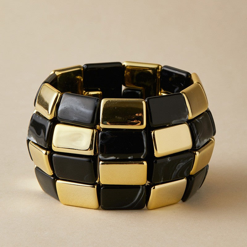 Vintage Chunky Mosaic Acrylic Bracelet