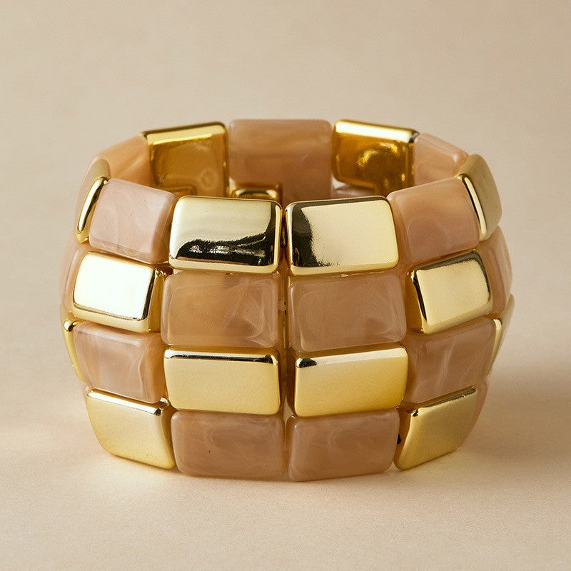 Vintage Chunky Mosaic Acrylic Bracelet