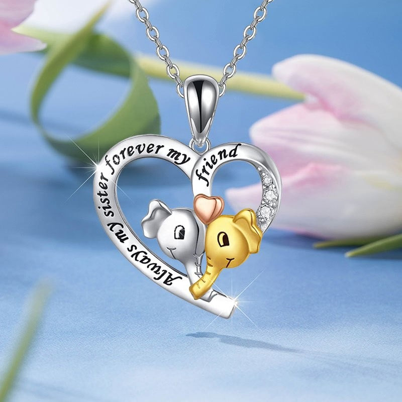 Romantic Elephant Heart Necklace