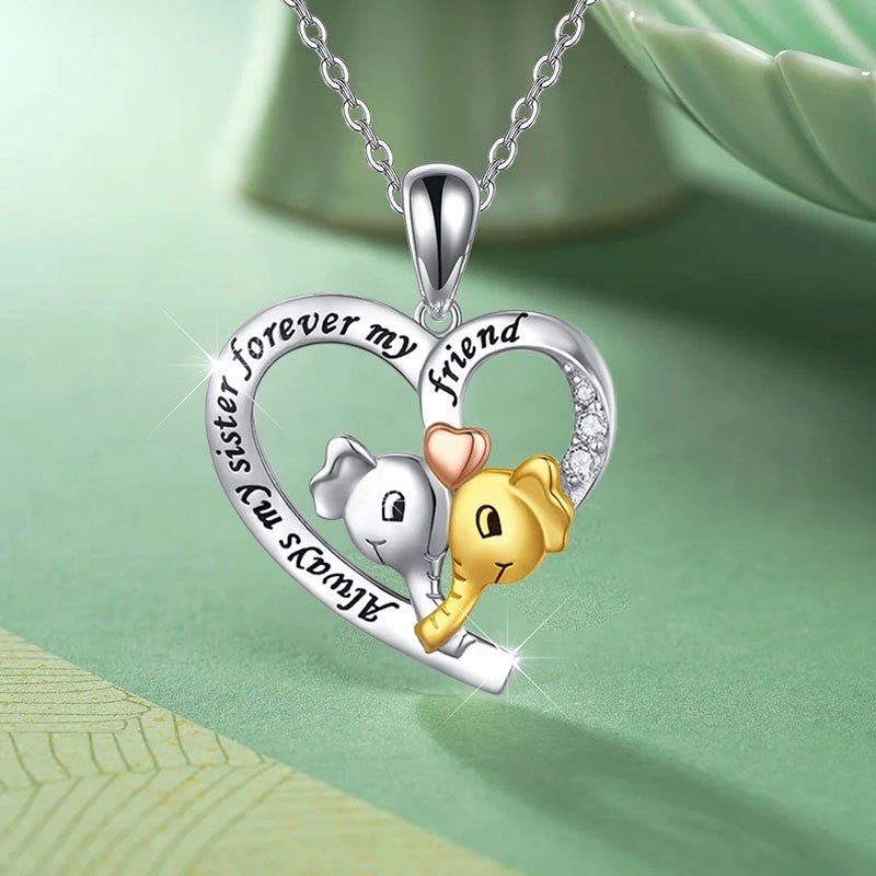 Romantic Elephant Heart Necklace