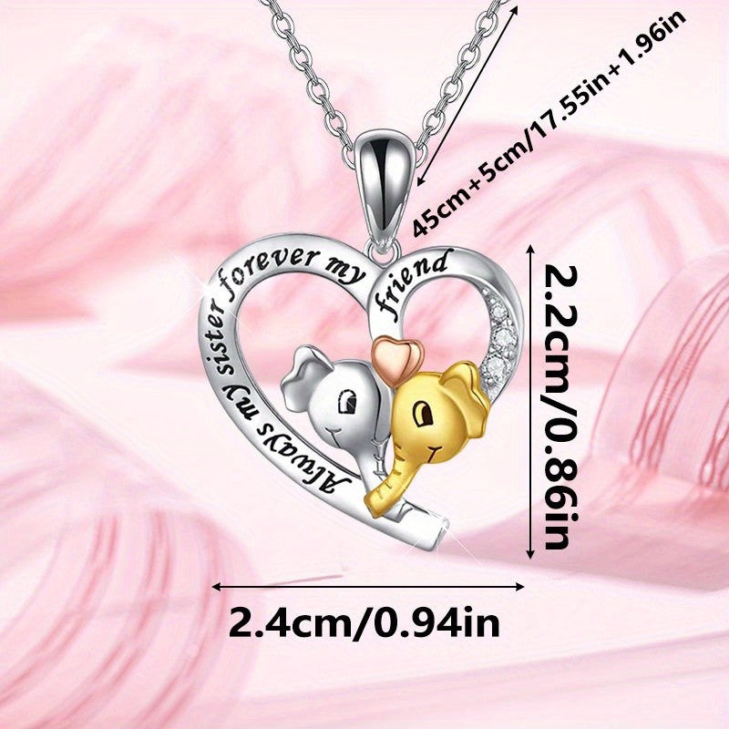 Romantic Elephant Heart Necklace