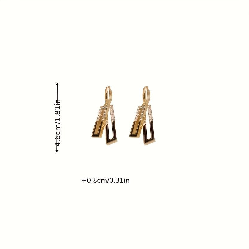 Classy Geometric Rectangle Drop Earrings
