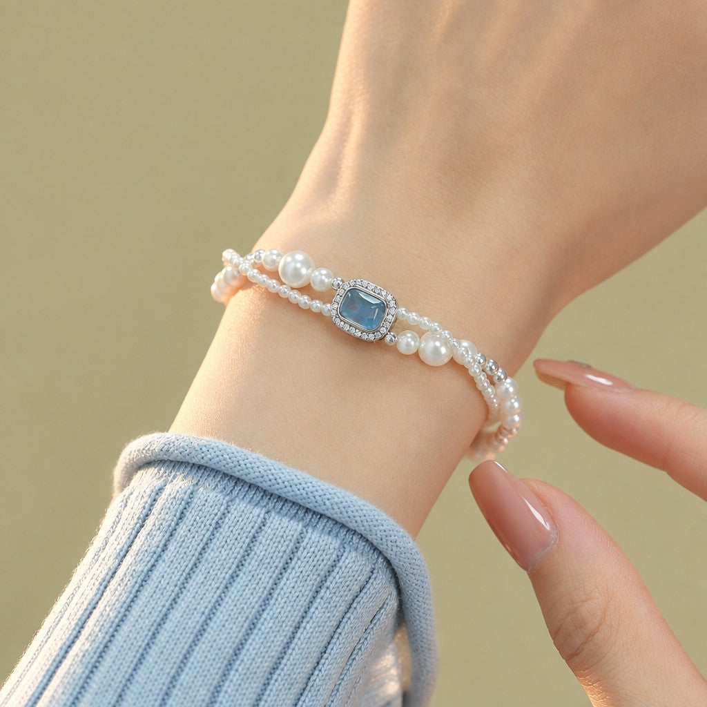 Dainty Layered Pearl Bracelet