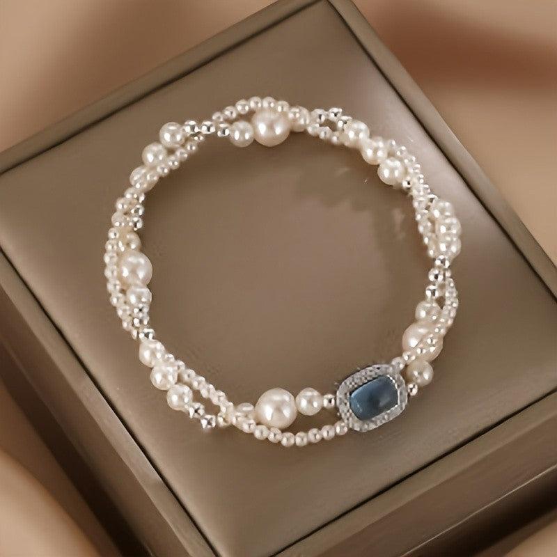 Dainty Layered Pearl Bracelet