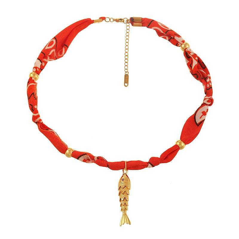 18k Boho Woven Heart Pendant Necklace