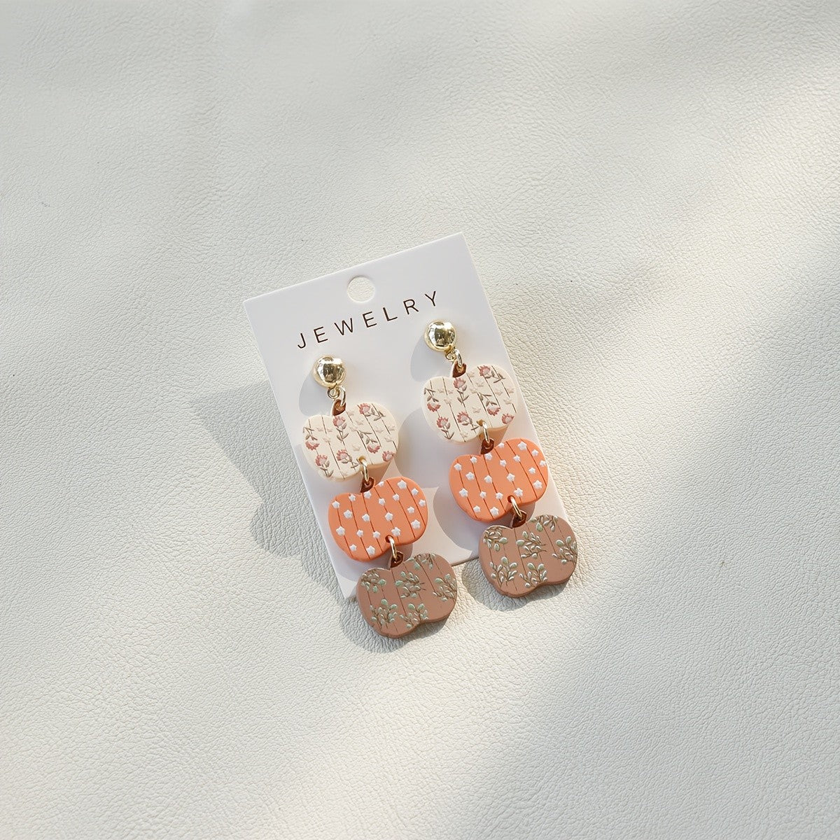 Romantic Floral Pumpkin Acrylic Drop Earrings