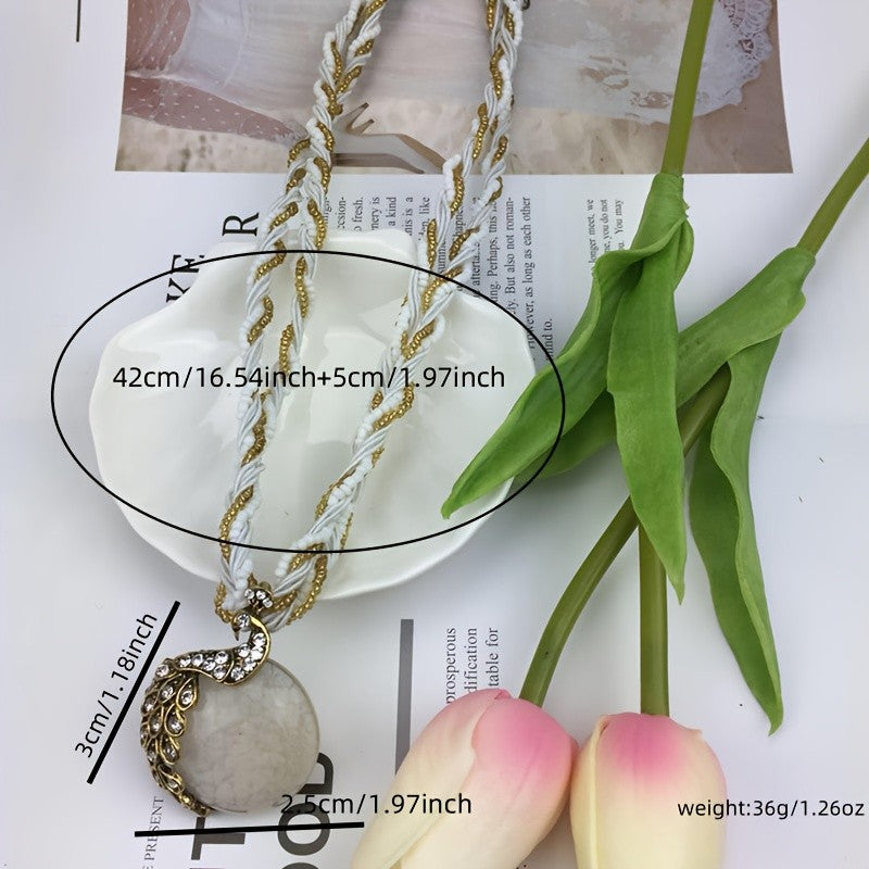 Boho Peacock Pendant Necklace