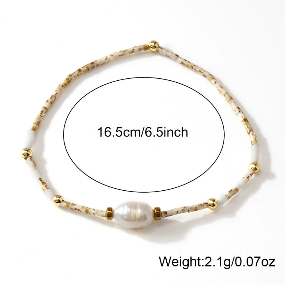 2pc Boho Faux Pearl Bracelet Set