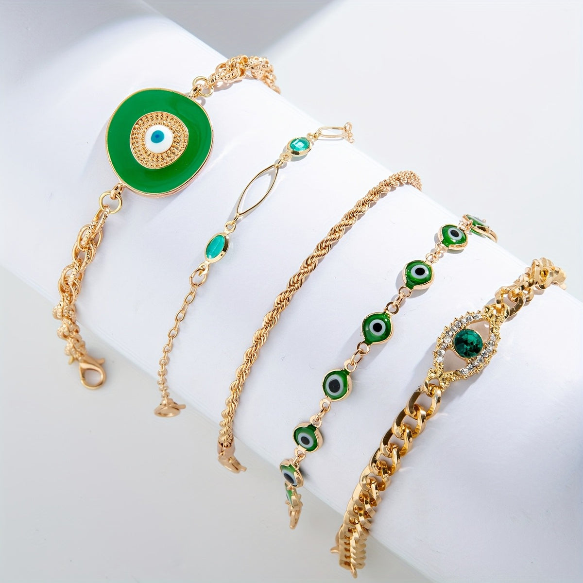 5pc Elegant Evil Eye Bracelet Set