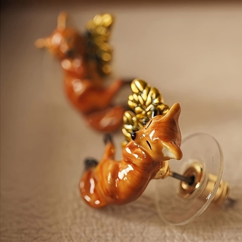 Cute Retro Fox Earrings