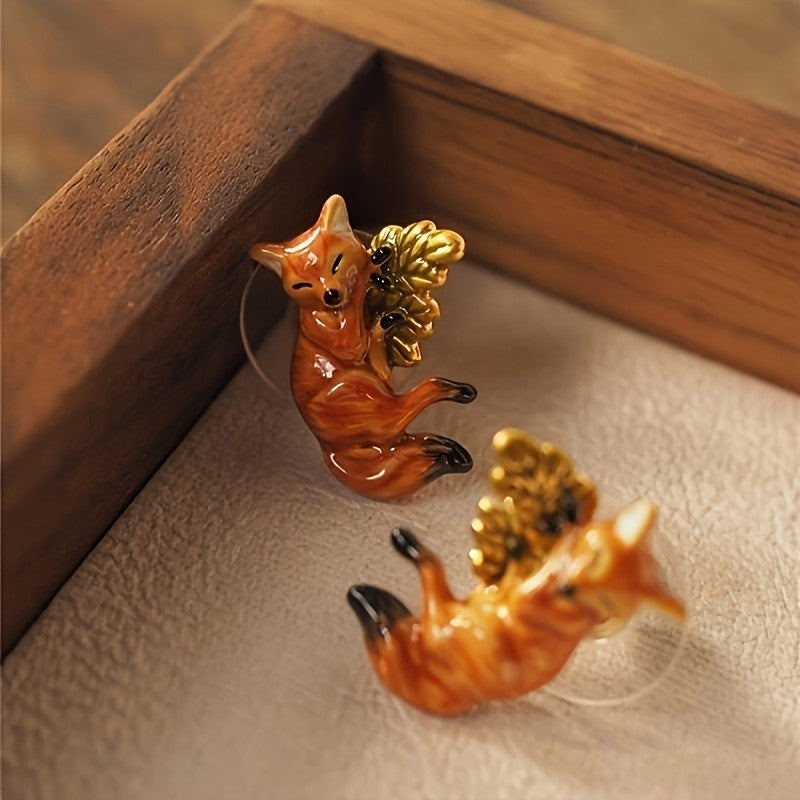 Cute Retro Fox Earrings