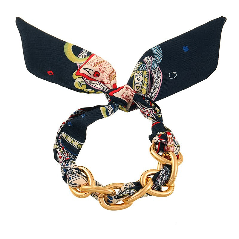 Boho Printed Fabric Chain Bracelet