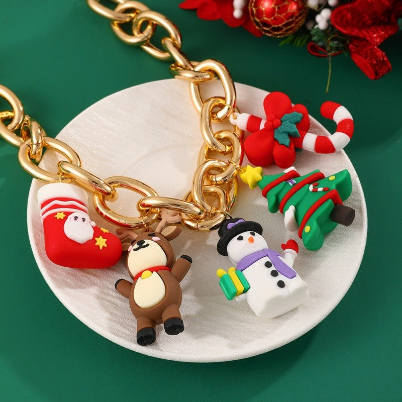 Funky Christmas Charm Chain Necklace