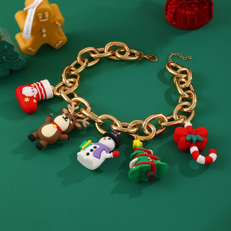 Funky Christmas Charm Chain Necklace